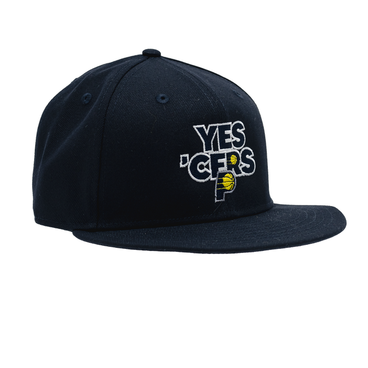 Adult Indiana Pacers Yes Cers 9Fifty Hat in Navy by New Era