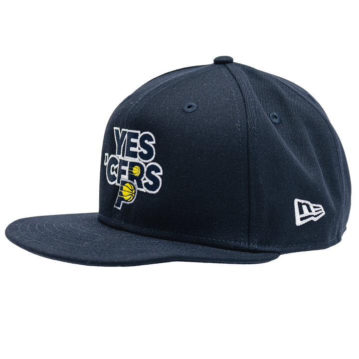 Adult Indiana Pacers Yes Cers 9Fifty Hat in Navy by New Era