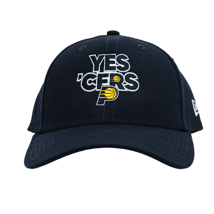 Adult Indiana Pacers Yes Cers 9Forty Hat in Navy by New Era