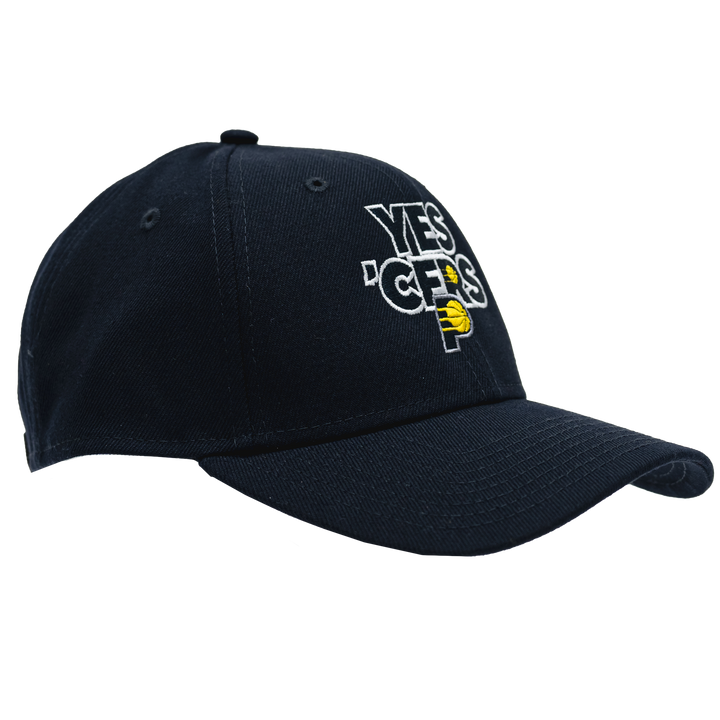 Adult Indiana Pacers Yes Cers 9Forty Hat in Navy by New Era