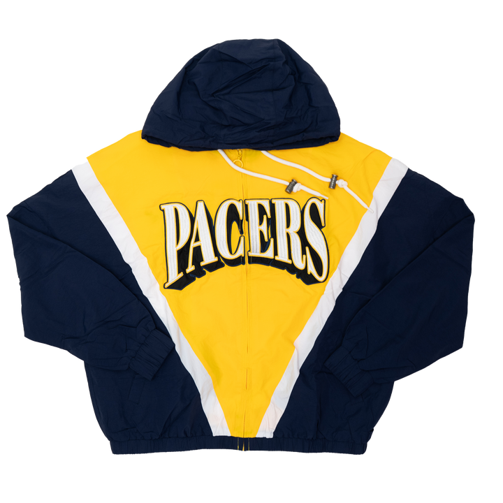 Women's Indiana Pacers Full-Zip Crinkle Hooded Windbreaker in Navy by WEAR By EA