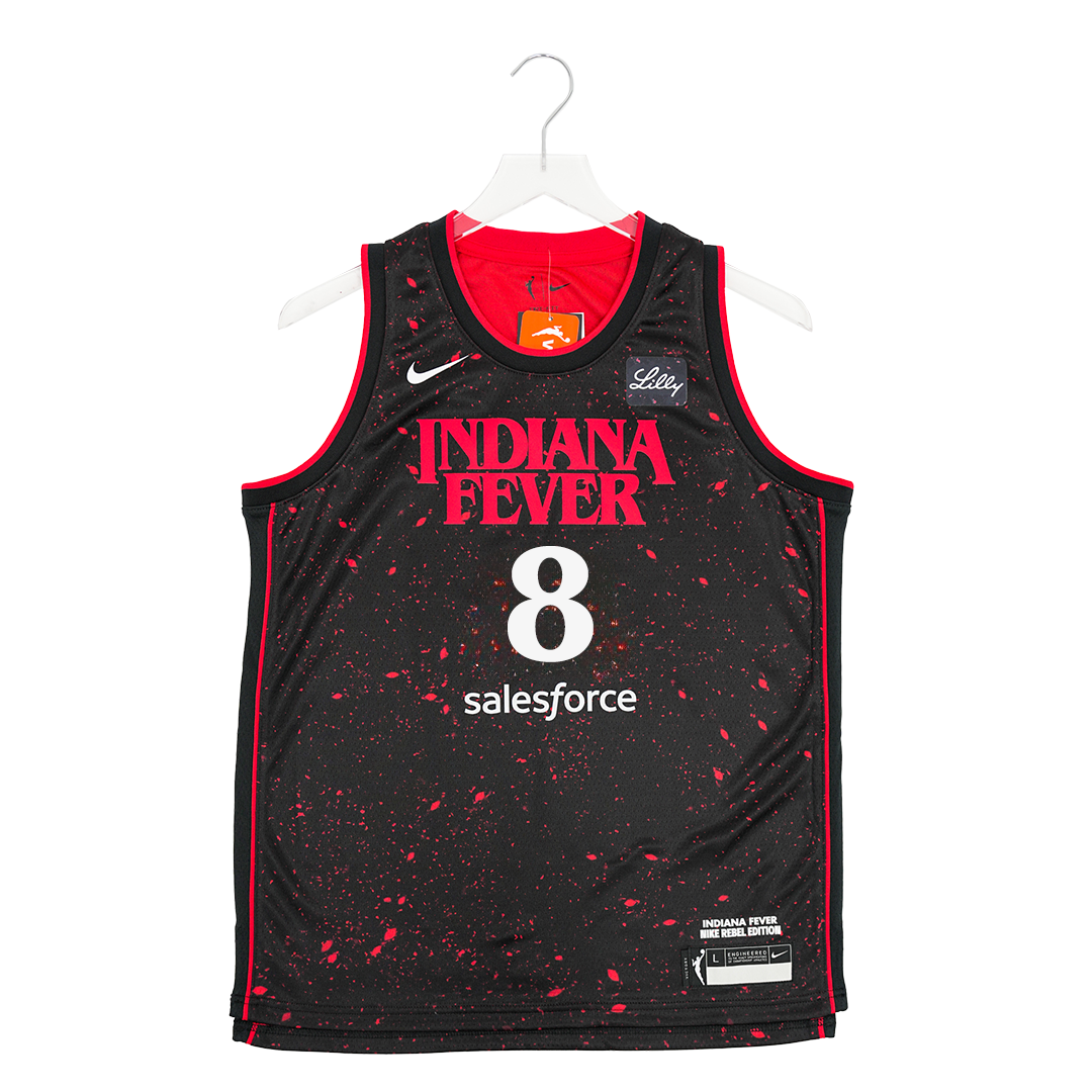 Youth Indiana Fever #8 Sophie Cunningham Stranger Things Rebel Swingman Jersey in Black by Nike