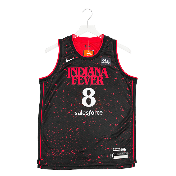 Youth Indiana Fever #8 Sophie Cunningham Stranger Things Rebel Swingman Jersey in Black by Nike