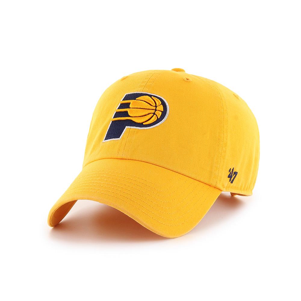 Adult Indiana Pacers Primary Logo Clean Up Hat in Gold by 47' Brand