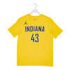 Adult Indiana Pacers #43 Pascal Siakam Statement Name and Number T-shirt by Jordan In Gold - Front View