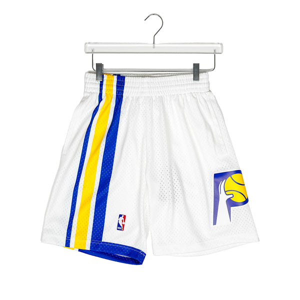 Adult Indiana Pacers '03 Swingman Shorts in White by Mitchell and Ness - Front View