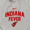 Women's Indiana Fever Wordmark Logo Varsity Hooded Sweatshirt in Grey by Nike - Zoomed Front View