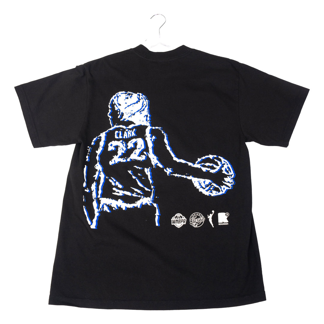 Adult Indiana Fever Caitlin Clark Freshie Series T-shirt in Black by Round 21 - Back View