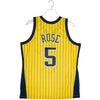 Adult Indiana Pacers Jalen Rose #5 Gold Pinstripe Hardwood Classic Jersey by Mitchell and Ness