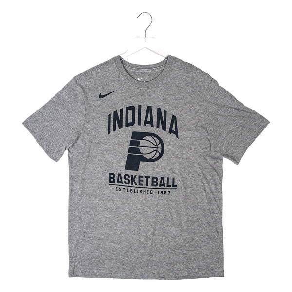 Adult Indiana Pacers Arched Wordmark Triblend Short Sleeve T-shirt in Grey by Nike - Front View