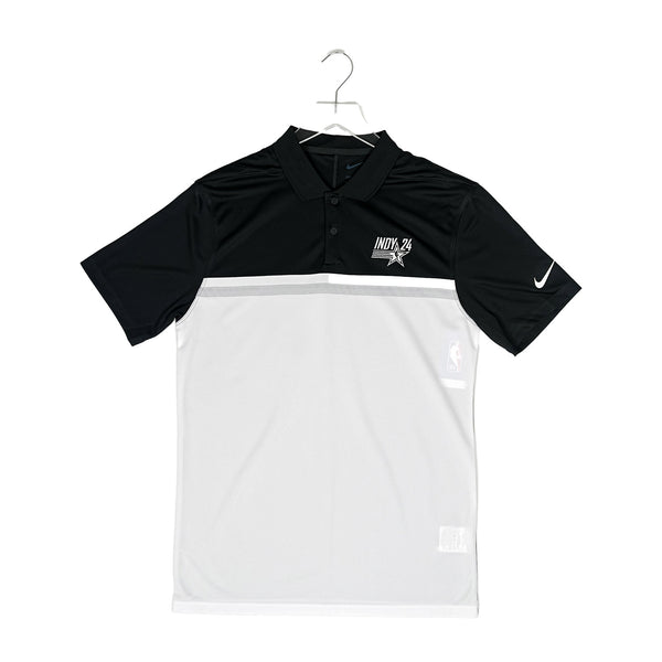 Adult NBA All-Star 2024 Indianapolis Victory Colorblock Polo Shirt in Black by Nike - Front View
