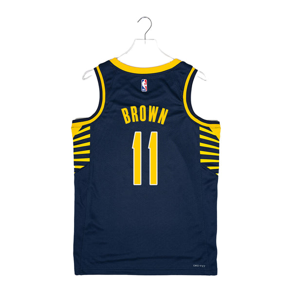 Adult Indiana Pacers #11 Bruce Brown Icon Swingman Jersey by Nike In Blue - Back View
