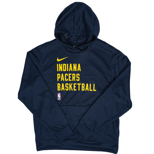 Adult Indiana Pacers 23-24' Spotlight Hooded Fleece in Navy by Nike - Front View