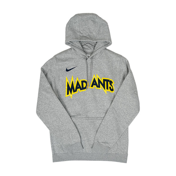 Adult Indiana Mad Ants Primary Logo Club Hooded Sweatshirt in Grey by Nike - Front View