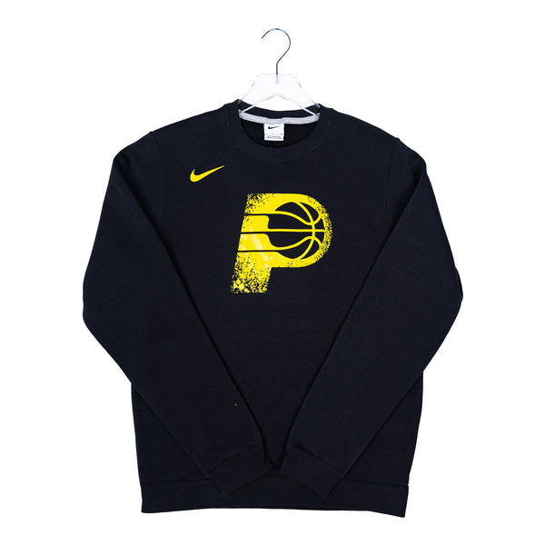 Adult Indiana Pacers 23-24' CITY EDITION Primary Logo Club Crew Fleece in Black by Nike - Front View