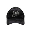 Women's Indiana Pacers Glam Logo 9Forty Hat by New Era In Black - Front View