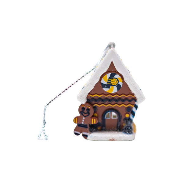 Indiana Pacers Gingerbread House LED Ornament by FOCO In Multi-Color - Front View