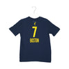 Youth Indiana Fever #7 Aliyah Boston Explorer Name and Number T-Shirt in Navy by Nike - Back View