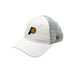 Women's Indiana Pacers Mini 9TWENTY Trucker Hat by New Era In White & Grey - Angled Left Side View