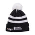 Adult NBA All-Star Weekend 2024 Logo Pom Knit Hat in Black by New Era - Front View
