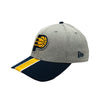 Adult Indiana Pacers 39Thirty Stripe Hat in Grey by New Era - Angled Left Side View
