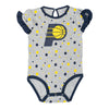 Infant Girls Indiana Pacers Scream and Shout Short Sleeve Creeper 2-Piece Set In Grey - Grey Onesie Front View