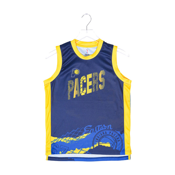 Youth Indiana Pacers Fast Break Tank in Navy by Nike - Front View
