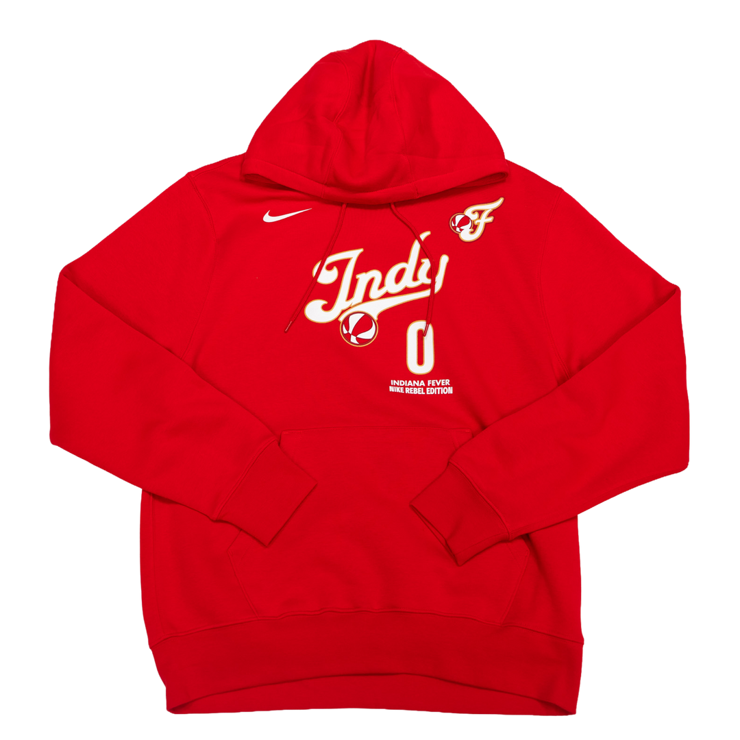 Adult Indiana Fever #0 Kelsey Mitchell 2026 Rebel Name and Number Sweatshirt in Red by Nike