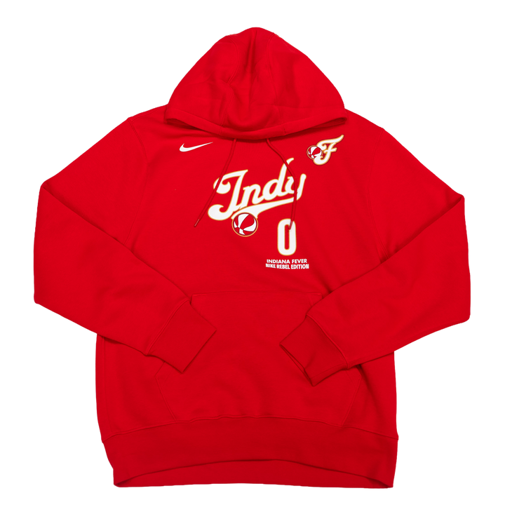 Adult Indiana Fever #0 Kelsey Mitchell 2026 Rebel Name and Number Sweatshirt in Red by Nike