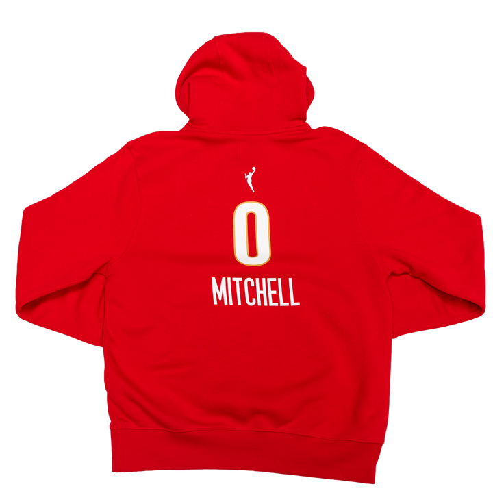 Adult Indiana Fever #0 Kelsey Mitchell 2026 Rebel Name and Number Sweatshirt in Red by Nike