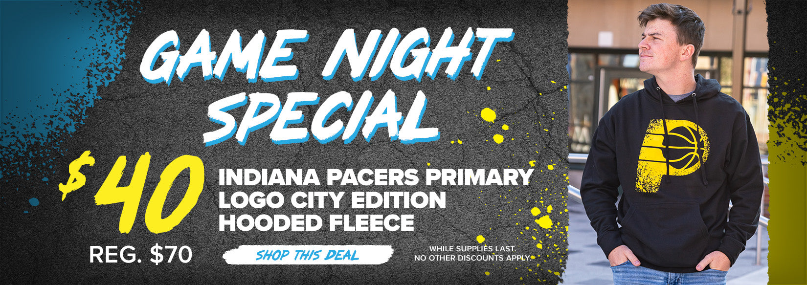 Game Night Special - Indiana Pacers Primary Logo City Edition Hooded Fleece - SHOP THIS DEAL