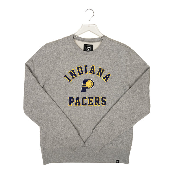Adult Indiana Pacers Varsity Arch Crewneck Sweatshirt in Grey by 47' Brand - Front View