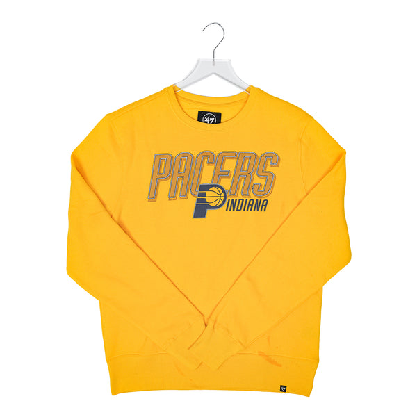 Adult Indiana Pacers Locked In Headline Sweatshirt in Gold by 47' Brand - Front View