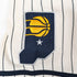 Adult Indiana Pacers Pinstripe Hooded Fleece in Natural by 47' - Zoomed in Right Arm Patch View