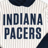 Adult Indiana Pacers Pinstripe Hooded Fleece in Natural by 47' - Zoomed in Front Logo View