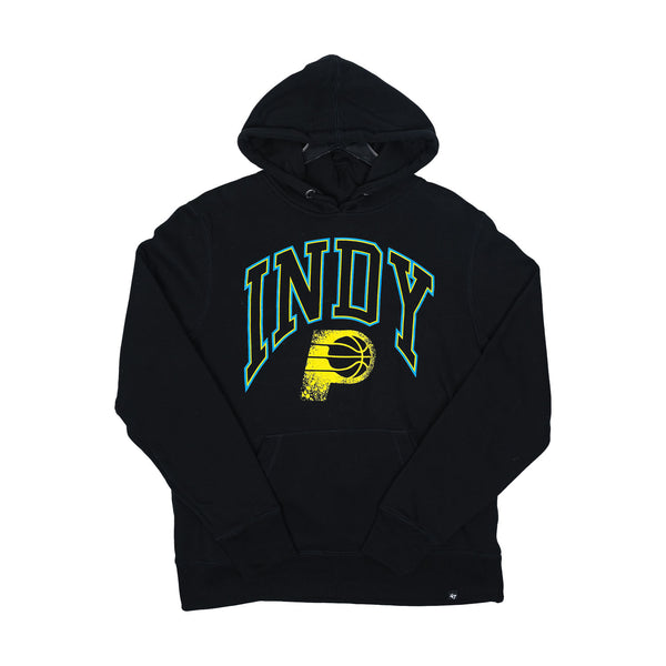 Adult Indiana Pacers 23-24 CITY EDITION Headline Hooded Fleece in Black by 47' in Black - Front View