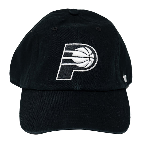 Indiana Pacers Primary Logo Clean Up Hat in Black by 47' in Black - Front View