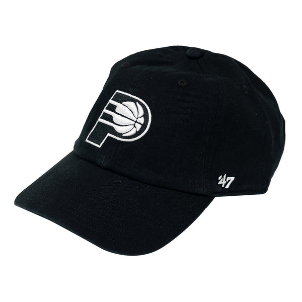Indiana Pacers Primary Logo Clean Up Hat in Black by 47' in Black - Angled Left Side View