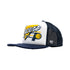 Adult Indiana Pacers Hang Out Trucker Hat in Navy by 47' - Angled Left Side View