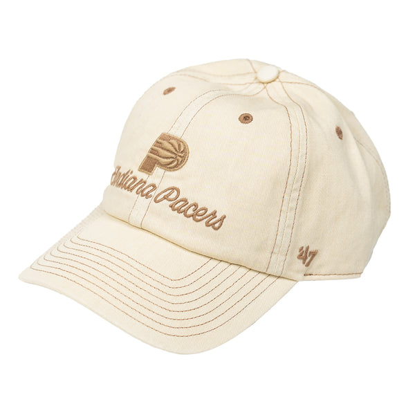 Women's Indiana Pacers Haze Clean Up Hat in Khaki by 47' Brand - Angled Left Side View