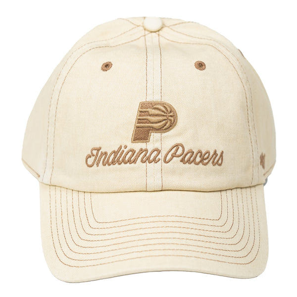 Women's Indiana Pacers Haze Clean Up Hat in Khaki by 47' Brand - Front View