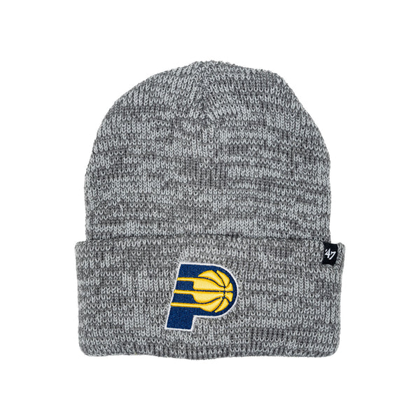 Adult Indiana Pacers Brain Freeze Cuff Pom Knit Hat in Charcoal by '47 - Front View