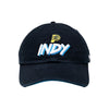 Adult Indiana Pacers 23-24' CITY EDITION 'INDY' Clean Up Hat in Black by 47' in Black - Front View