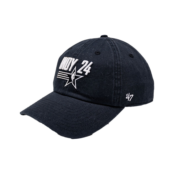 Adult NBA All-Star 2024 Indianapolis Clean Up Hat in Black by 47' Brand - Angled Left Side View