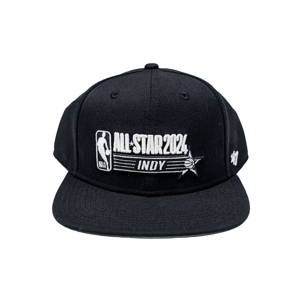 Youth NBA All-Star 2024 Indianapolis Lil' Shot Captain Hat in Black by 47' - Front View