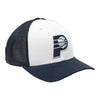 Adult Indiana Pacers Freshman Trucker Hat in Navy by 47' - Angled Right Side View