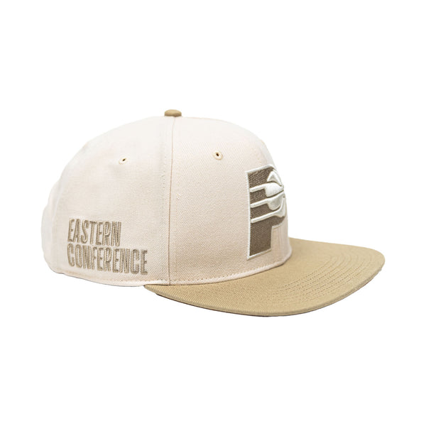 Adult Indiana Pacers Sierra Captain Hat in Natural by 47' Brand - Angled Right Side View