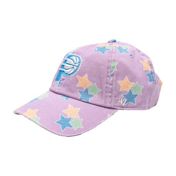 Youth Girls Indiana Pacers Star Bright Clean Up Hat in Purple by 47' - Angled Left Side View