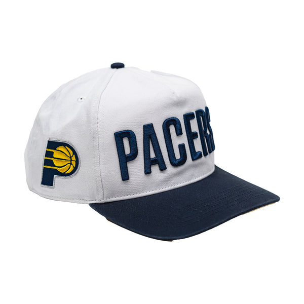 Adult Indiana Pacers Double Header Hitch Hat in White by 47' - Angled Right Side View