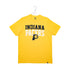 Adult Indiana Pacers Stacked Wordmark Franklin Short Sleeve T-shirt by 47' in Gold - Front View